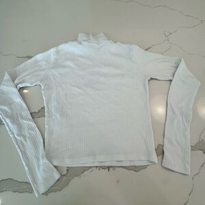 Brandy Melville White Ribbed Long Sleeve Top